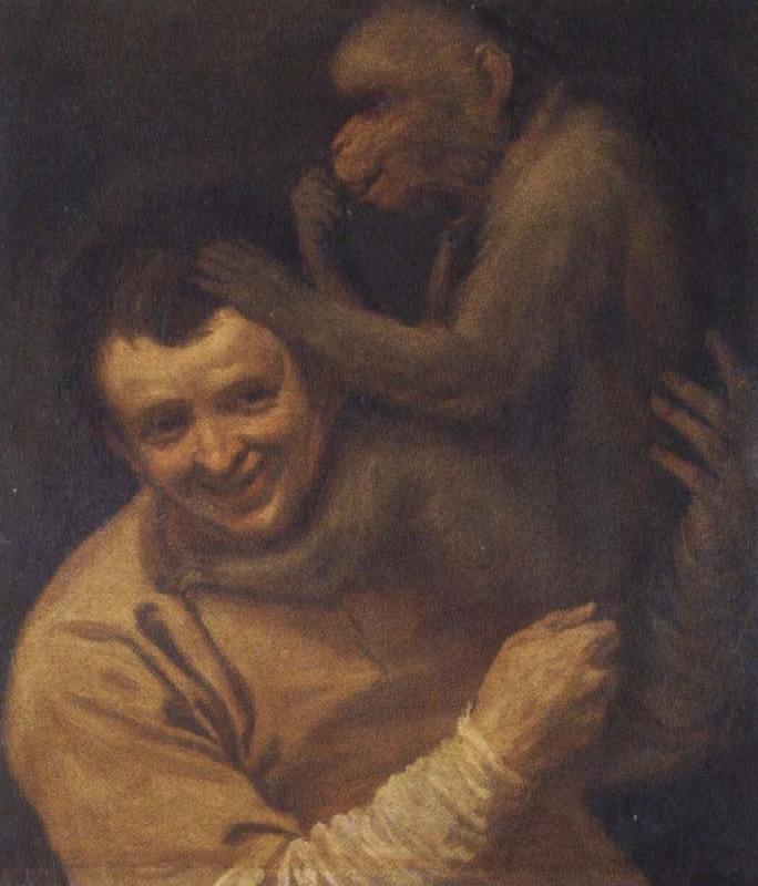 Annibale Carracci With portrait of young monkeys Sweden oil painting art